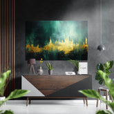 City Silhouette Brushed Aluminum Dibond Wall Art.